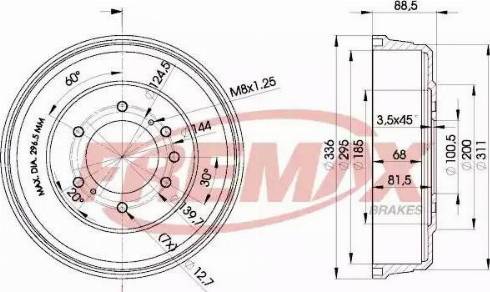 FREMAX BD-0022 - Bremžu trumulis adetalas.lv