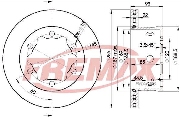 FREMAX BD-0185 - Bremžu diski adetalas.lv