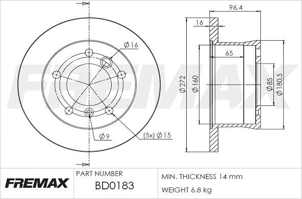 FREMAX BD-0183 - Bremžu diski adetalas.lv