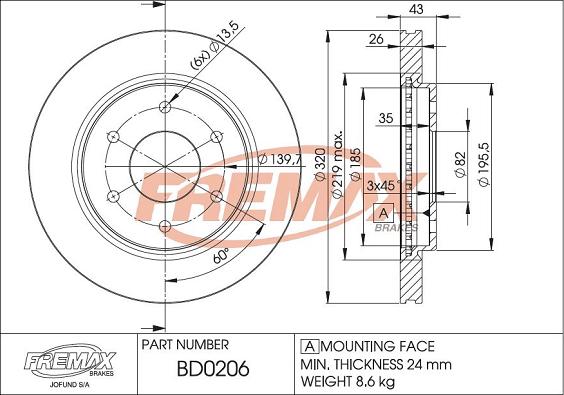 FREMAX BD-0206 - Bremžu diski adetalas.lv