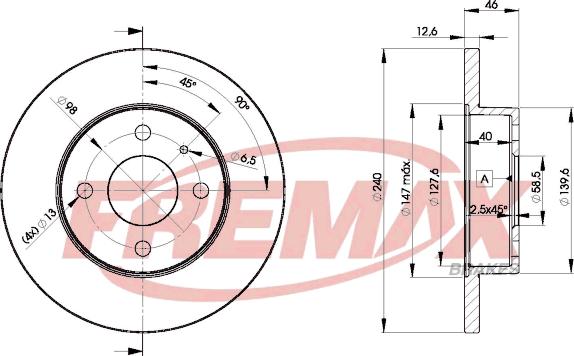 FREMAX BD-1453 - Bremžu diski adetalas.lv