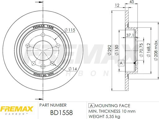 FREMAX BD-1558 - Bremžu diski adetalas.lv