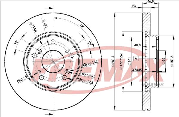 FREMAX BD-1705 - Bremžu diski adetalas.lv