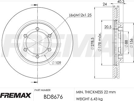 FREMAX BD-8676 - Bremžu diski adetalas.lv