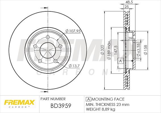 FREMAX BD-3959 - Bremžu diski adetalas.lv