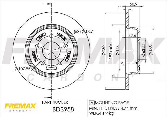 FREMAX BD-3958 - Bremžu diski adetalas.lv