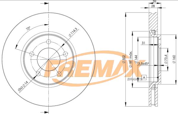 FREMAX BD-3918 - Bremžu diski adetalas.lv