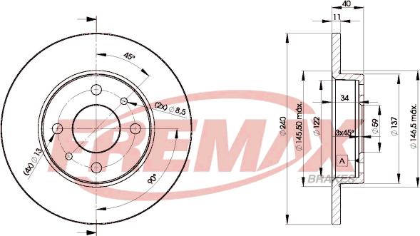 FREMAX BD-3465 - Bremžu diski adetalas.lv