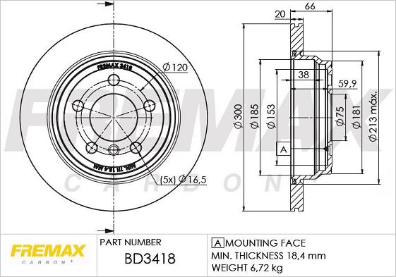 FREMAX BD-3418 - Bremžu diski adetalas.lv