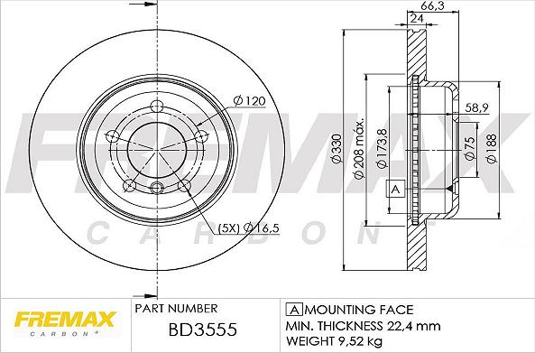 FREMAX BD-3555 - Bremžu diski adetalas.lv