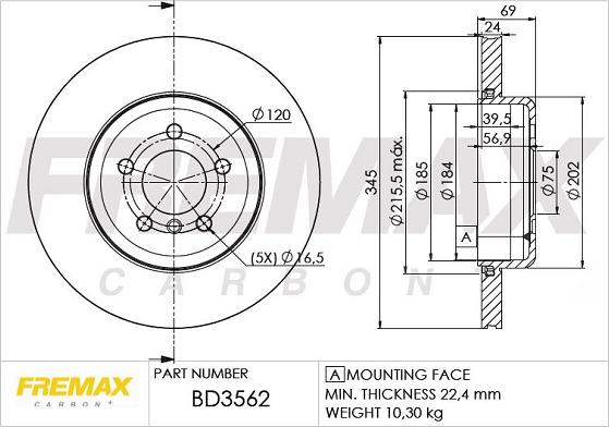 FREMAX BD-3562 - Bremžu diski adetalas.lv