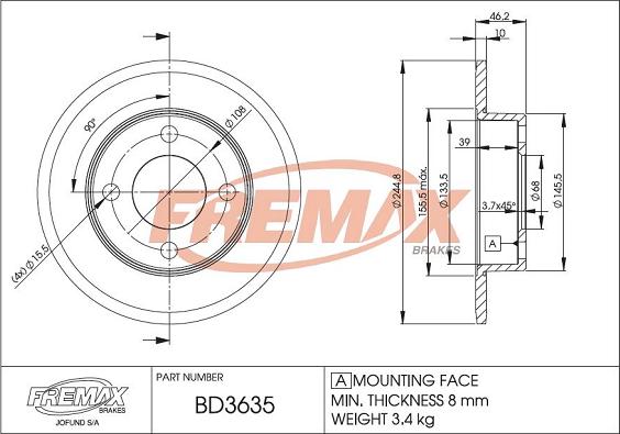 FREMAX BD-3635 - Bremžu diski adetalas.lv