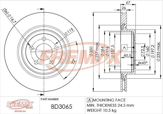 FREMAX BD-3065 - Bremžu diski adetalas.lv