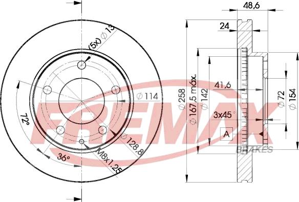 FREMAX BD-3258 - Bremžu diski adetalas.lv