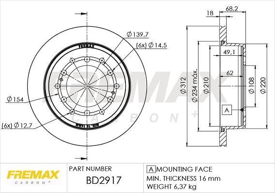 FREMAX BD-2917 - Bremžu diski adetalas.lv