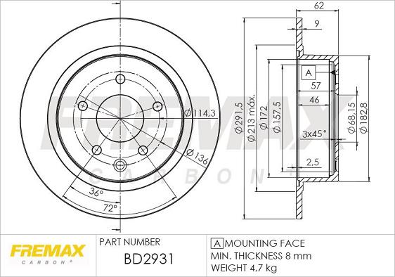 FREMAX BD-2931 - Bremžu diski adetalas.lv