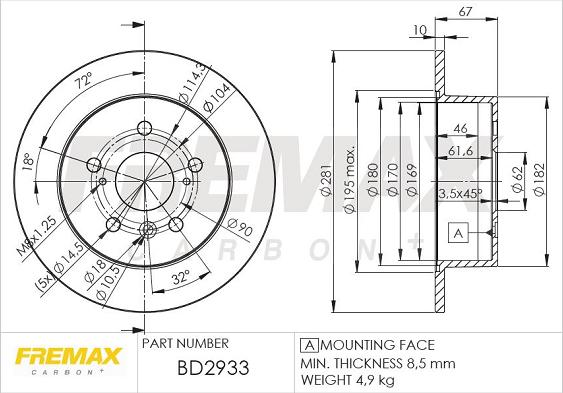 FREMAX BD-2933 - Bremžu diski adetalas.lv