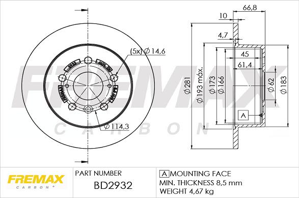 FREMAX BD-2932 - Bremžu diski adetalas.lv