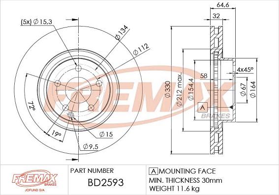 FREMAX BD-2593 - Bremžu diski adetalas.lv