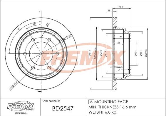 FREMAX BD-2547 - Bremžu diski adetalas.lv