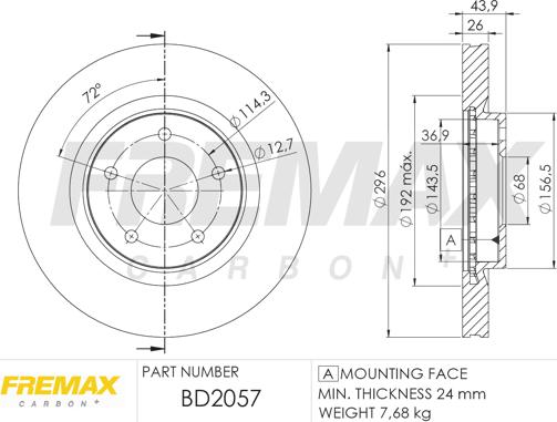 FREMAX BD-2057 - Bremžu diski adetalas.lv