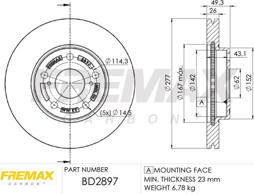 FREMAX BD-2897 - Bremžu diski adetalas.lv