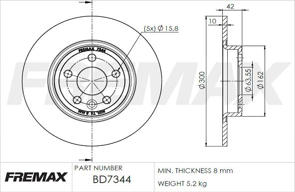 FREMAX BD-7344 - Bremžu diski adetalas.lv