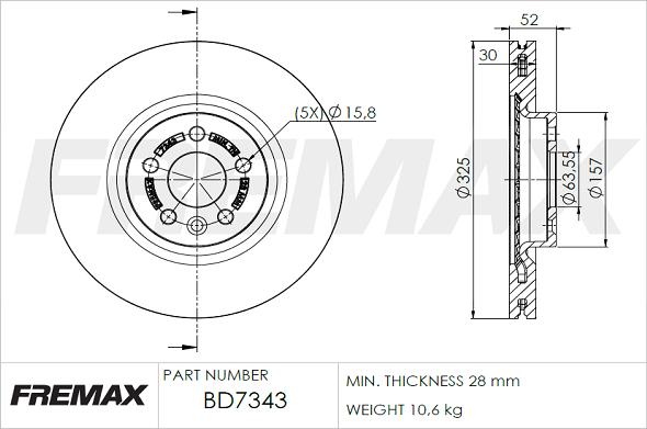 FREMAX BD-7343 - Bremžu diski adetalas.lv