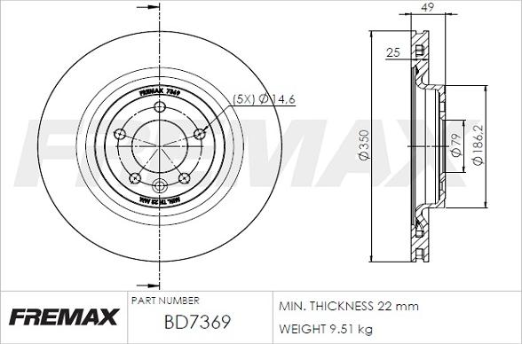 FREMAX BD-7369 - Bremžu diski adetalas.lv