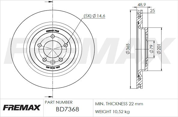 FREMAX BD-7368 - Bremžu diski adetalas.lv