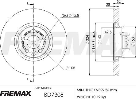 FREMAX BD-7308 - Bremžu diski adetalas.lv