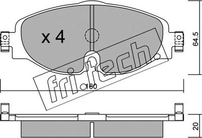 Fri.Tech. 966.0 - Bremžu uzliku kompl., Disku bremzes adetalas.lv