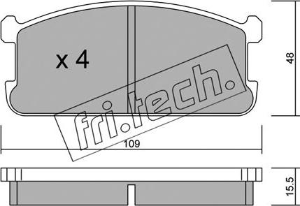 Fri.Tech. 496.0 - Bremžu uzliku kompl., Disku bremzes adetalas.lv