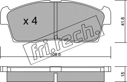 Fri.Tech. 455.0 - Bremžu uzliku kompl., Disku bremzes adetalas.lv