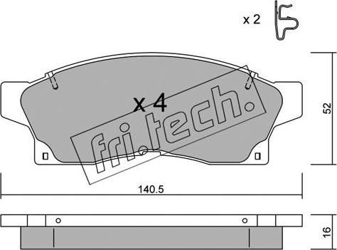 Fri.Tech. 460.0 - Bremžu uzliku kompl., Disku bremzes adetalas.lv