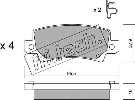 Fri.Tech. 463.0 - Bremžu uzliku kompl., Disku bremzes adetalas.lv