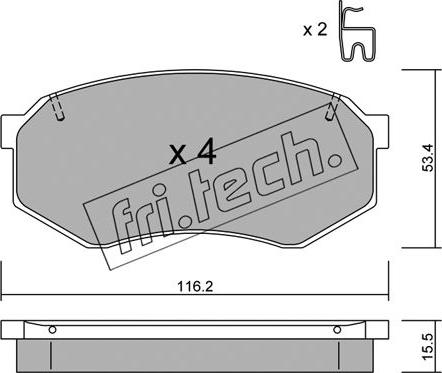 Fri.Tech. 487.0 - Bremžu uzliku kompl., Disku bremzes adetalas.lv