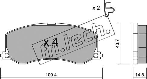 Fri.Tech. 432.0 - Bremžu uzliku kompl., Disku bremzes adetalas.lv