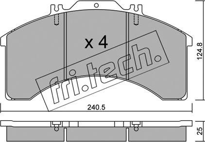 Fri.Tech. 597.0 - Bremžu uzliku kompl., Disku bremzes adetalas.lv