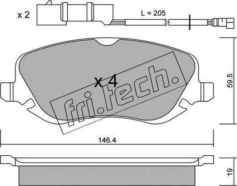 Fri.Tech. 545.0 - Bremžu uzliku kompl., Disku bremzes adetalas.lv