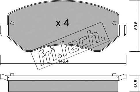 Fri.Tech. 540.0 - Bremžu uzliku kompl., Disku bremzes adetalas.lv