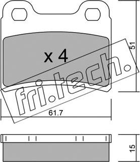 Fri.Tech. 551.0 - Bremžu uzliku kompl., Disku bremzes adetalas.lv