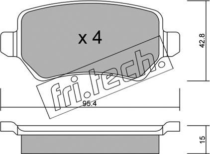 Fri.Tech. 558.1 - Bremžu uzliku kompl., Disku bremzes adetalas.lv