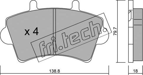 Fri.Tech. 561.0 - Bremžu uzliku kompl., Disku bremzes adetalas.lv