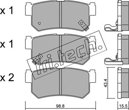 Fri.Tech. 535.0 - Bremžu uzliku kompl., Disku bremzes adetalas.lv