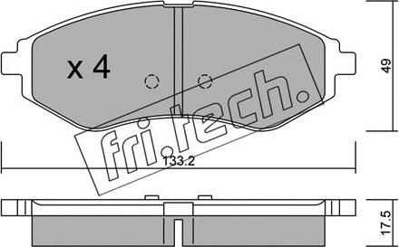 Fri.Tech. 524.0 - Bremžu uzliku kompl., Disku bremzes adetalas.lv