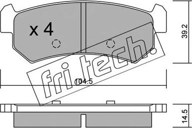 Fri.Tech. 527.0 - Bremžu uzliku kompl., Disku bremzes adetalas.lv