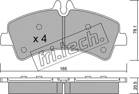 Fri.Tech. 690.0 - Bremžu uzliku kompl., Disku bremzes adetalas.lv