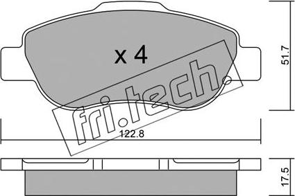 Fri.Tech. 654.0 - Bremžu uzliku kompl., Disku bremzes adetalas.lv