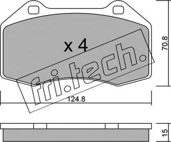 Fri.Tech. 667.0 - Bremžu uzliku kompl., Disku bremzes adetalas.lv